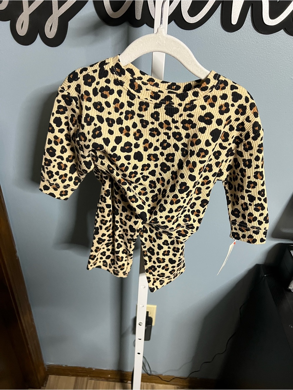 Leopard Print Long Sleeve Top and Pant Set NWT